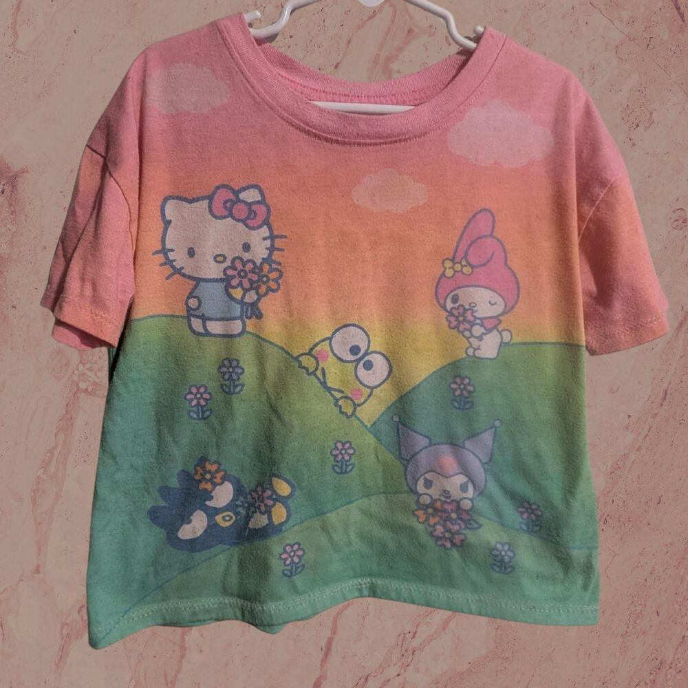 Sanrio characters sunset ombré pastel baby tee 🌈